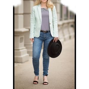 Aboki mint French 100% cotton blazer size XL